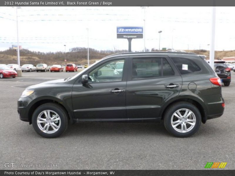 Black Forest Green / Beige 2012 Hyundai Santa Fe Limited V6