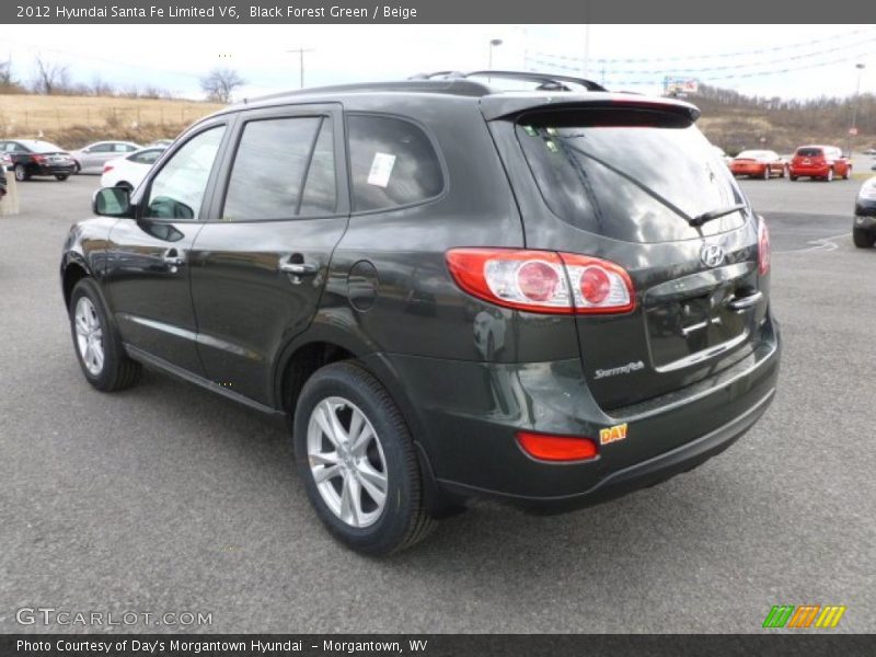 Black Forest Green / Beige 2012 Hyundai Santa Fe Limited V6