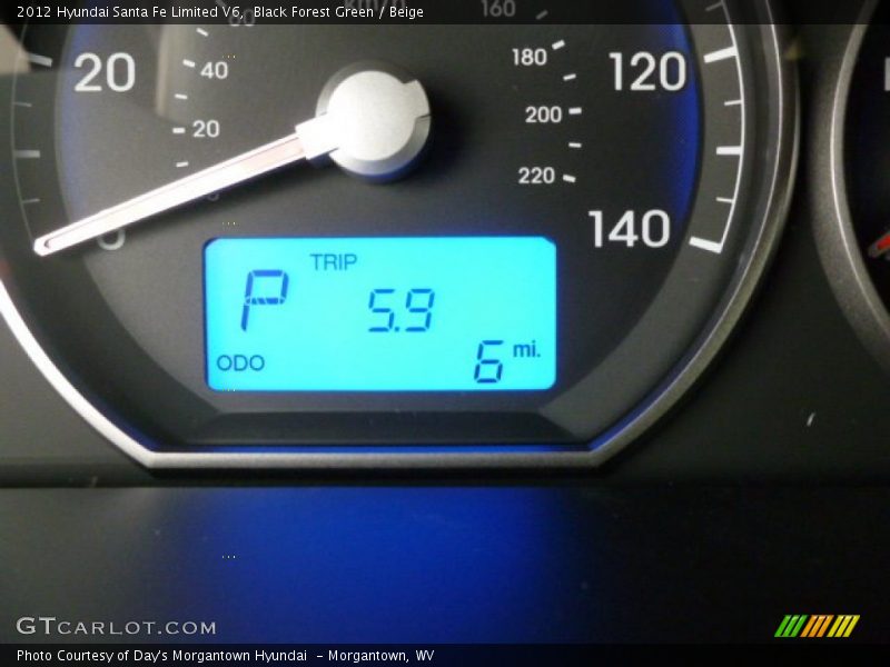 Black Forest Green / Beige 2012 Hyundai Santa Fe Limited V6