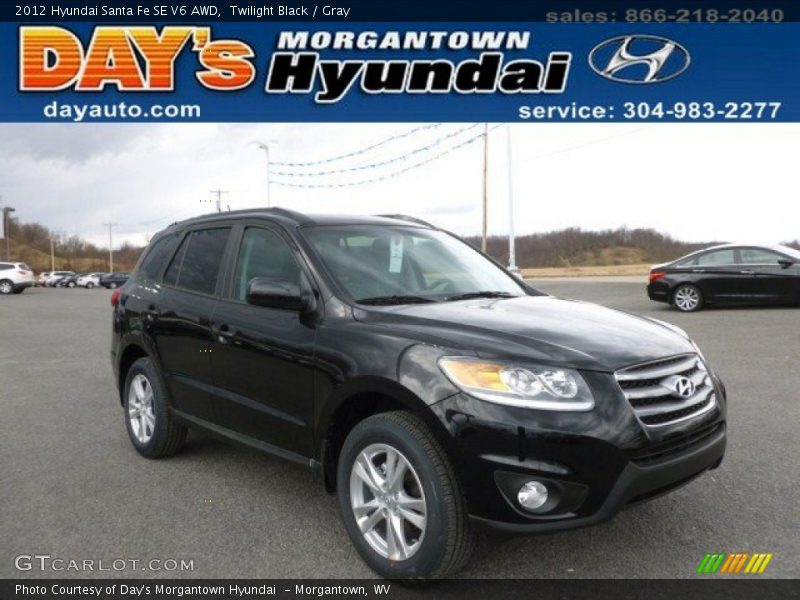 Twilight Black / Gray 2012 Hyundai Santa Fe SE V6 AWD