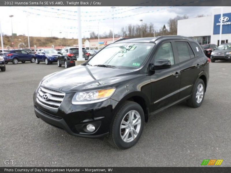 Twilight Black / Gray 2012 Hyundai Santa Fe SE V6 AWD