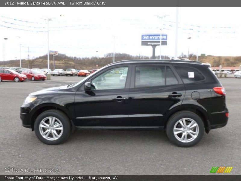 Twilight Black / Gray 2012 Hyundai Santa Fe SE V6 AWD