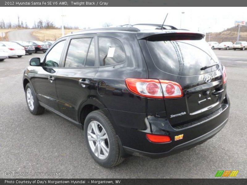 Twilight Black / Gray 2012 Hyundai Santa Fe SE V6 AWD
