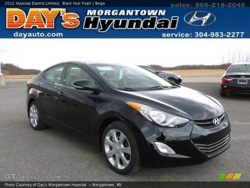 Black Noir Pearl / Beige 2012 Hyundai Elantra Limited