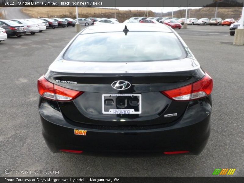 Black Noir Pearl / Beige 2012 Hyundai Elantra Limited