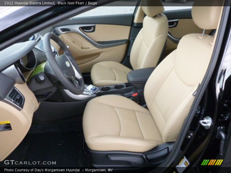 Black Noir Pearl / Beige 2012 Hyundai Elantra Limited