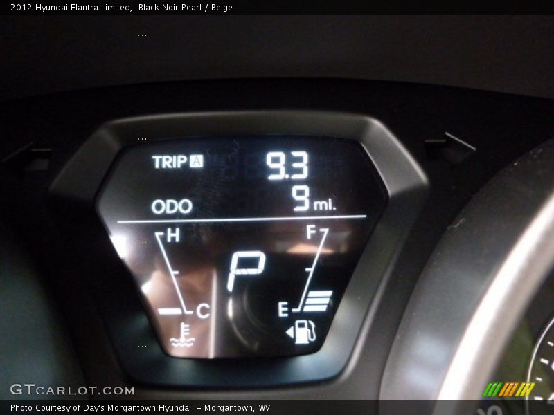 Black Noir Pearl / Beige 2012 Hyundai Elantra Limited