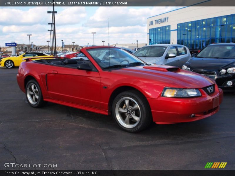 Laser Red Metallic / Dark Charcoal 2001 Ford Mustang GT Convertible