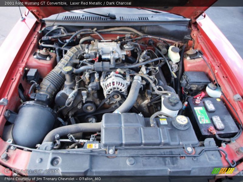Laser Red Metallic / Dark Charcoal 2001 Ford Mustang GT Convertible