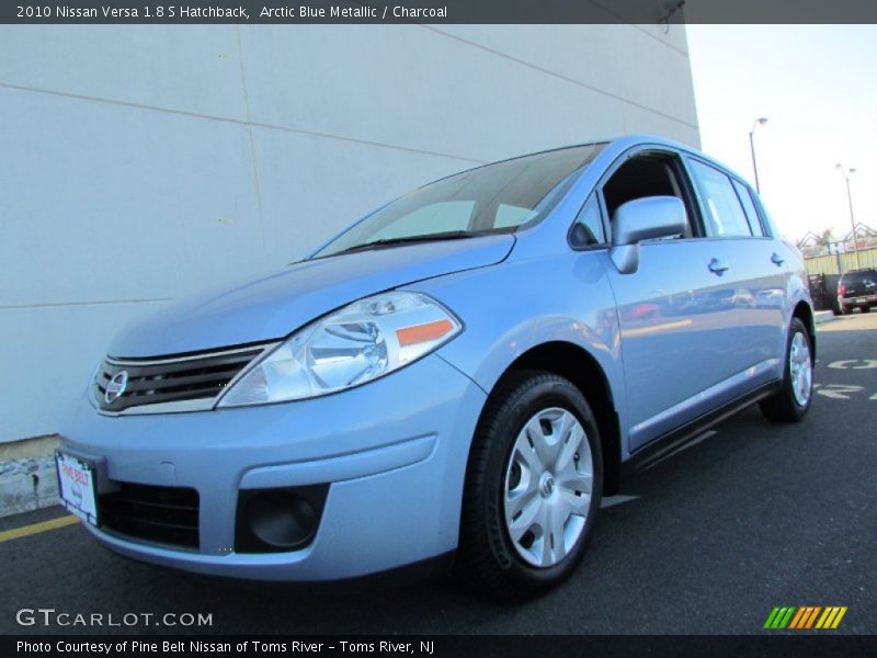 Arctic Blue Metallic / Charcoal 2010 Nissan Versa 1.8 S Hatchback