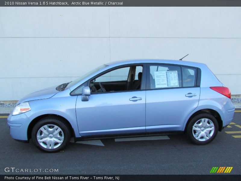 Arctic Blue Metallic / Charcoal 2010 Nissan Versa 1.8 S Hatchback