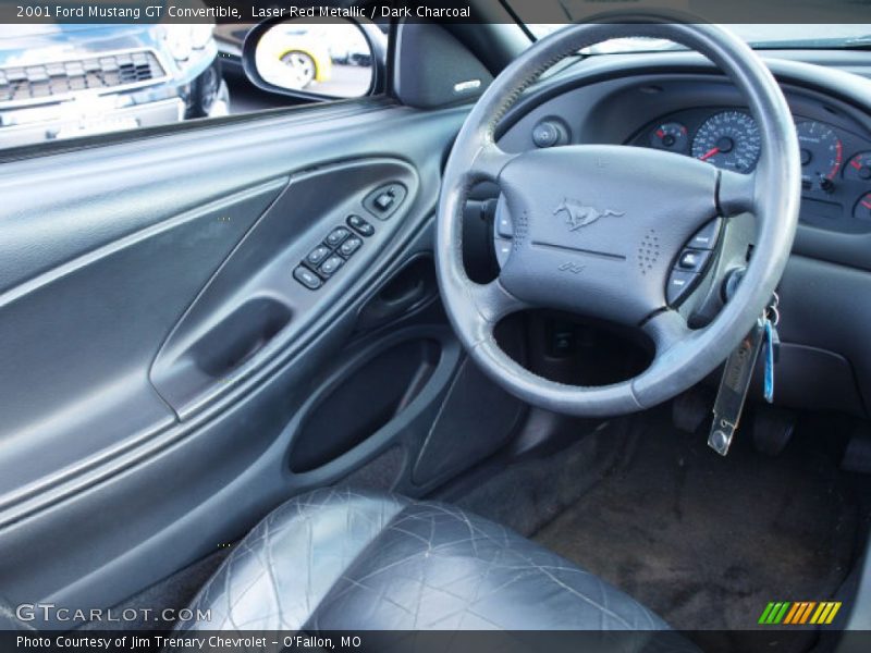 Laser Red Metallic / Dark Charcoal 2001 Ford Mustang GT Convertible