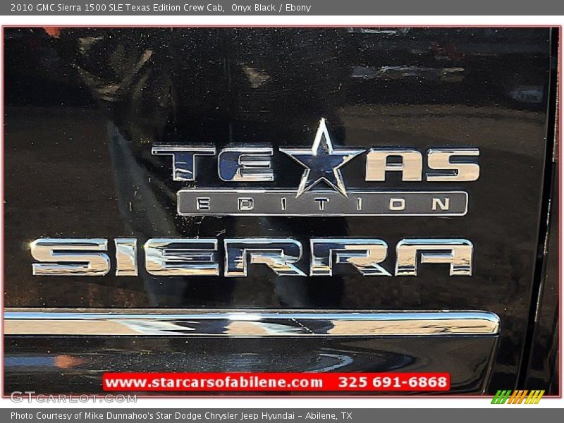 Onyx Black / Ebony 2010 GMC Sierra 1500 SLE Texas Edition Crew Cab