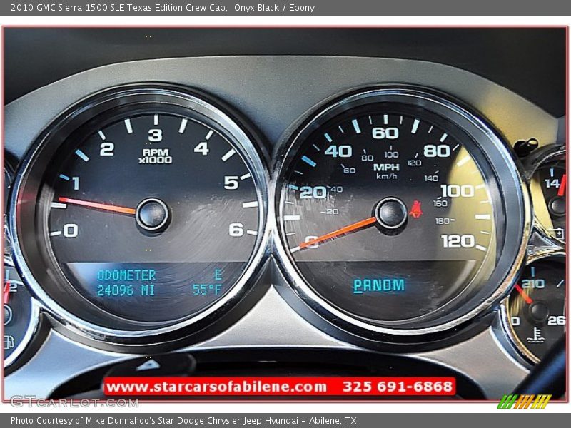 Onyx Black / Ebony 2010 GMC Sierra 1500 SLE Texas Edition Crew Cab