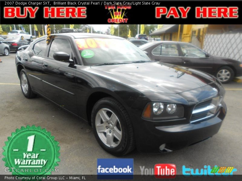 Brilliant Black Crystal Pearl / Dark Slate Gray/Light Slate Gray 2007 Dodge Charger SXT