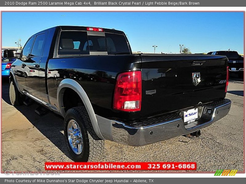 Brilliant Black Crystal Pearl / Light Pebble Beige/Bark Brown 2010 Dodge Ram 2500 Laramie Mega Cab 4x4