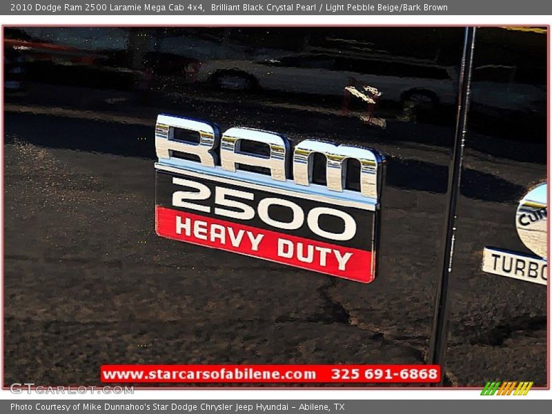 Brilliant Black Crystal Pearl / Light Pebble Beige/Bark Brown 2010 Dodge Ram 2500 Laramie Mega Cab 4x4