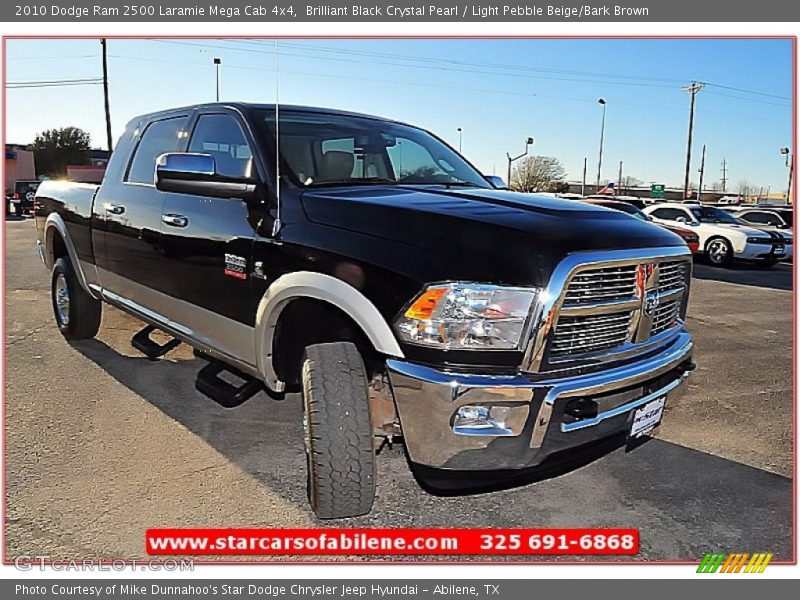 Brilliant Black Crystal Pearl / Light Pebble Beige/Bark Brown 2010 Dodge Ram 2500 Laramie Mega Cab 4x4