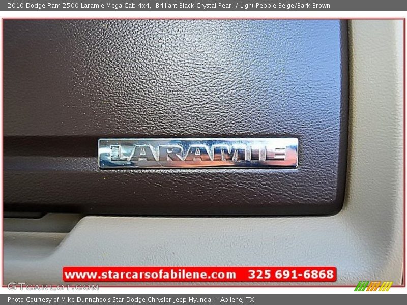 Brilliant Black Crystal Pearl / Light Pebble Beige/Bark Brown 2010 Dodge Ram 2500 Laramie Mega Cab 4x4