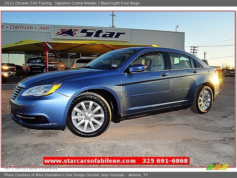 Sapphire Crystal Metallic / Black/Light Frost Beige 2011 Chrysler 200 Touring