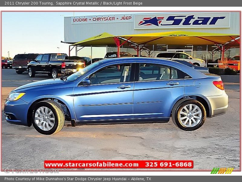 Sapphire Crystal Metallic / Black/Light Frost Beige 2011 Chrysler 200 Touring
