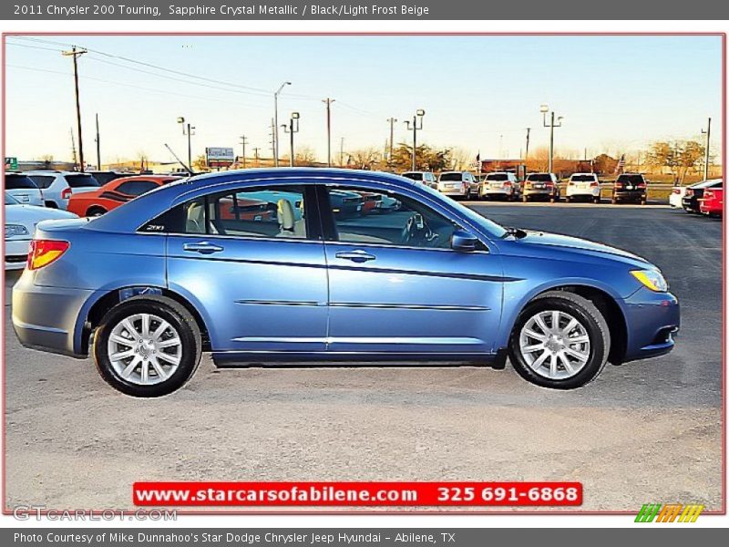 Sapphire Crystal Metallic / Black/Light Frost Beige 2011 Chrysler 200 Touring