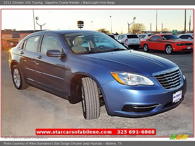 Sapphire Crystal Metallic / Black/Light Frost Beige 2011 Chrysler 200 Touring