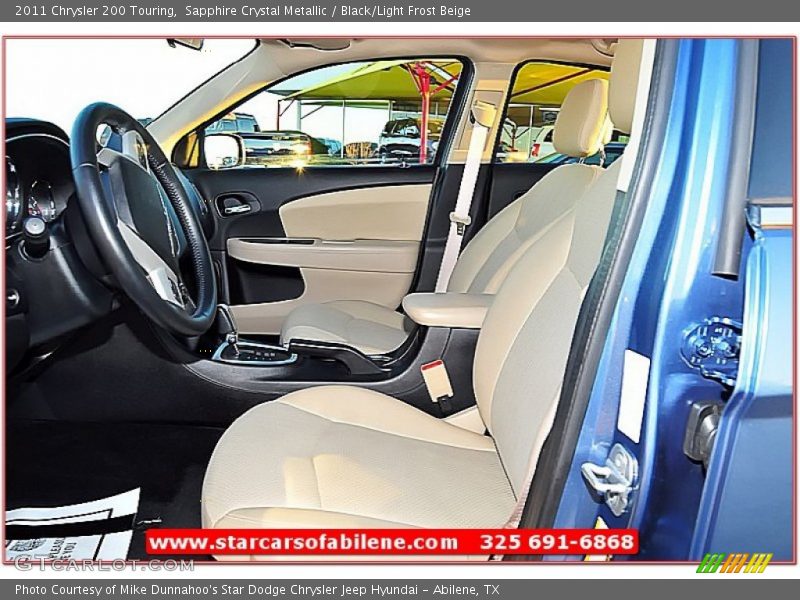 Sapphire Crystal Metallic / Black/Light Frost Beige 2011 Chrysler 200 Touring