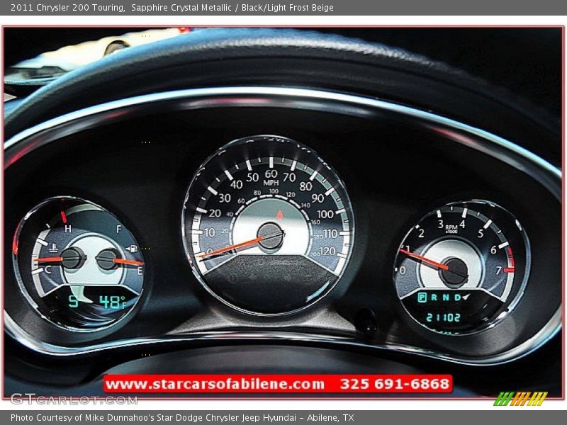 Sapphire Crystal Metallic / Black/Light Frost Beige 2011 Chrysler 200 Touring