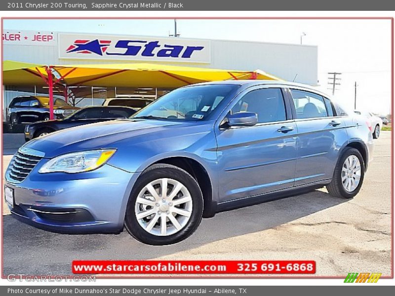 Sapphire Crystal Metallic / Black 2011 Chrysler 200 Touring