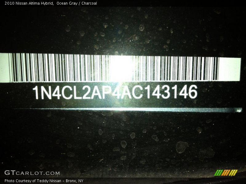 Ocean Gray / Charcoal 2010 Nissan Altima Hybrid
