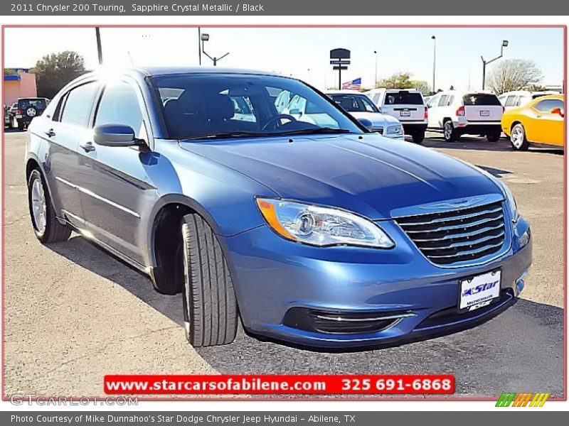 Sapphire Crystal Metallic / Black 2011 Chrysler 200 Touring