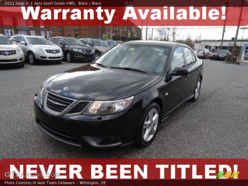 Black / Black 2011 Saab 9-3 Aero Sport Sedan XWD