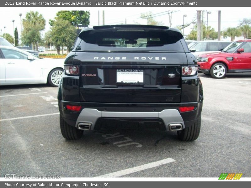 Barolo Black Premium Metallic / Dynamic Ebony/Pimento 2012 Land Rover Range Rover Evoque Dynamic