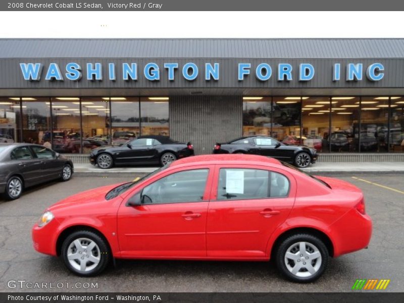 Victory Red / Gray 2008 Chevrolet Cobalt LS Sedan