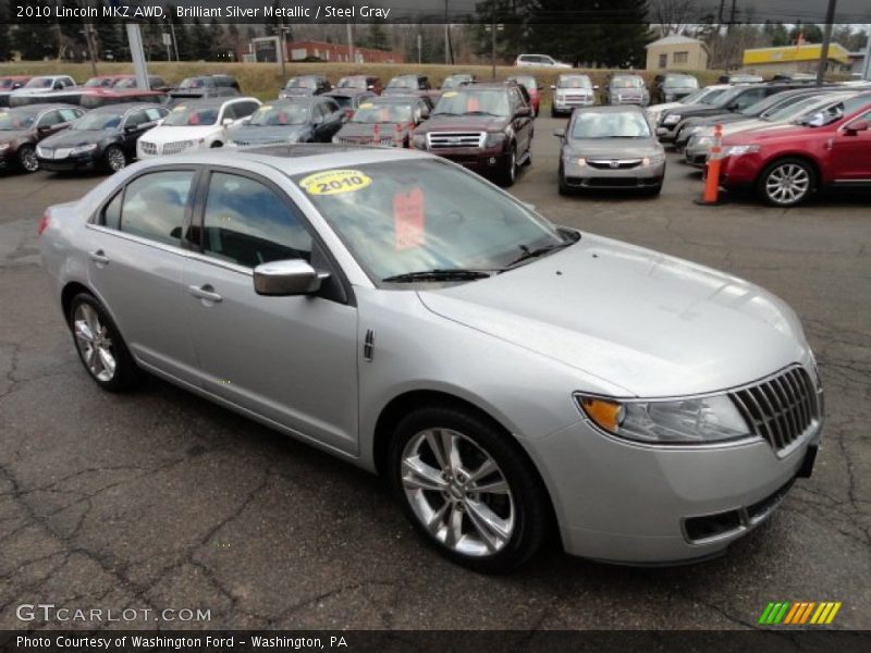 Brilliant Silver Metallic / Steel Gray 2010 Lincoln MKZ AWD