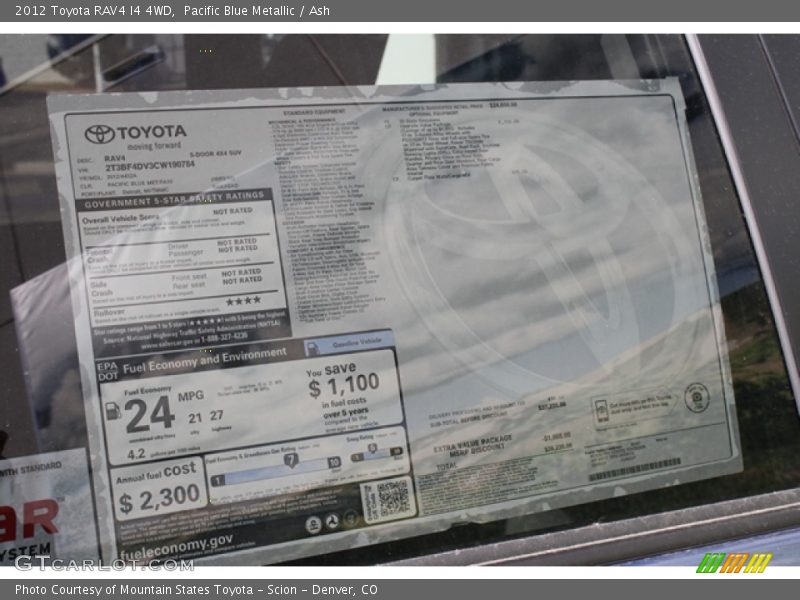 Pacific Blue Metallic / Ash 2012 Toyota RAV4 I4 4WD