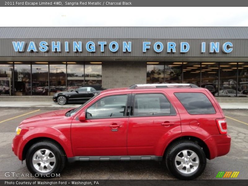 Sangria Red Metallic / Charcoal Black 2011 Ford Escape Limited 4WD