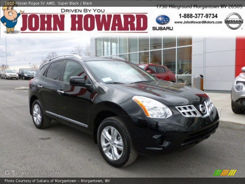 Super Black / Black 2012 Nissan Rogue SV AWD