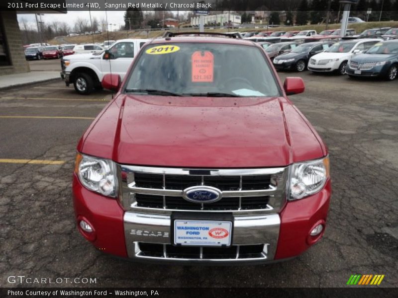 Sangria Red Metallic / Charcoal Black 2011 Ford Escape Limited 4WD