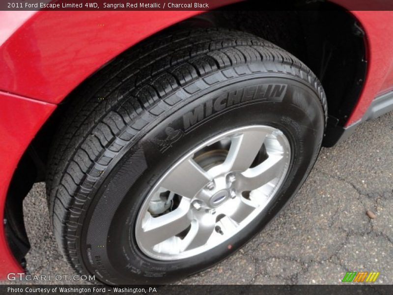 Sangria Red Metallic / Charcoal Black 2011 Ford Escape Limited 4WD