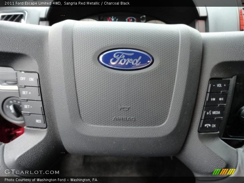 Sangria Red Metallic / Charcoal Black 2011 Ford Escape Limited 4WD