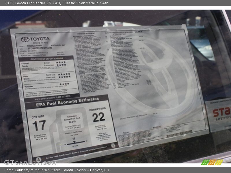 Classic Silver Metallic / Ash 2012 Toyota Highlander V6 4WD