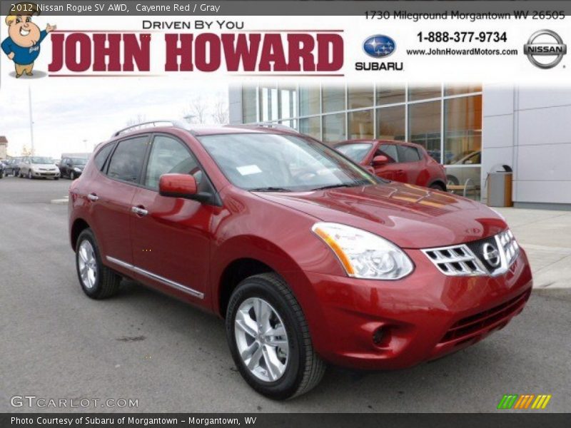 Cayenne Red / Gray 2012 Nissan Rogue SV AWD