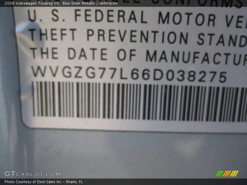 Blue Silver Metallic / Anthracite 2006 Volkswagen Touareg V6