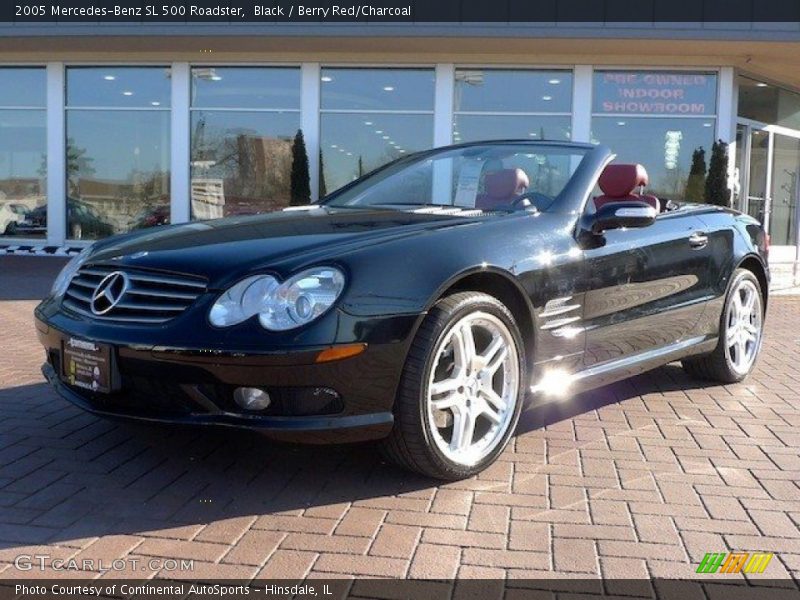 Black / Berry Red/Charcoal 2005 Mercedes-Benz SL 500 Roadster