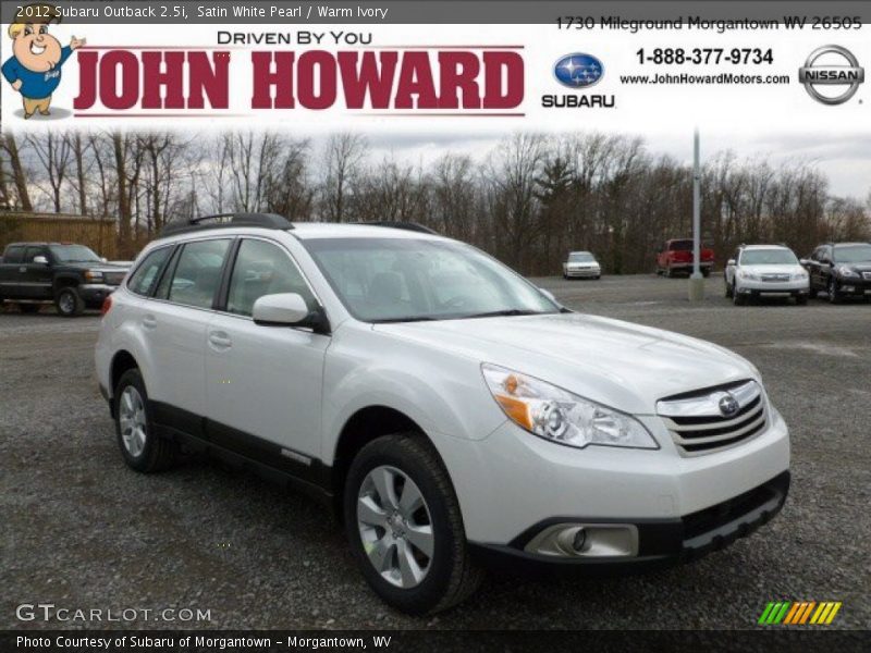 Satin White Pearl / Warm Ivory 2012 Subaru Outback 2.5i
