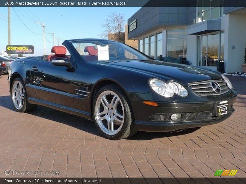Black / Berry Red/Charcoal 2005 Mercedes-Benz SL 500 Roadster