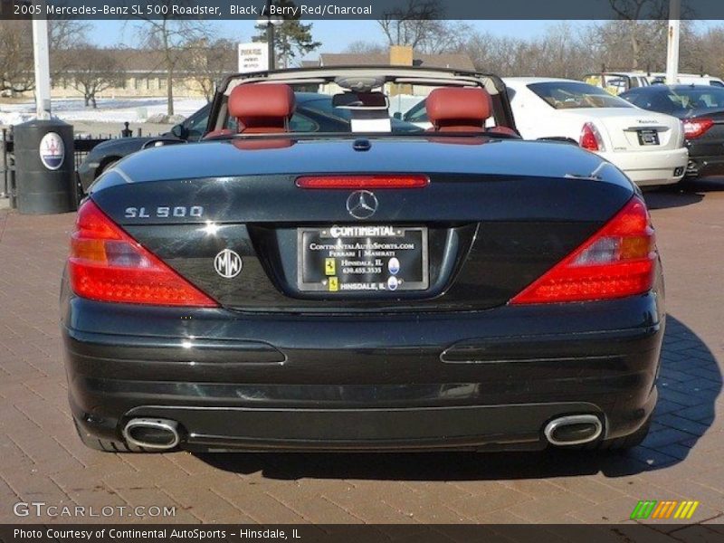 Black / Berry Red/Charcoal 2005 Mercedes-Benz SL 500 Roadster