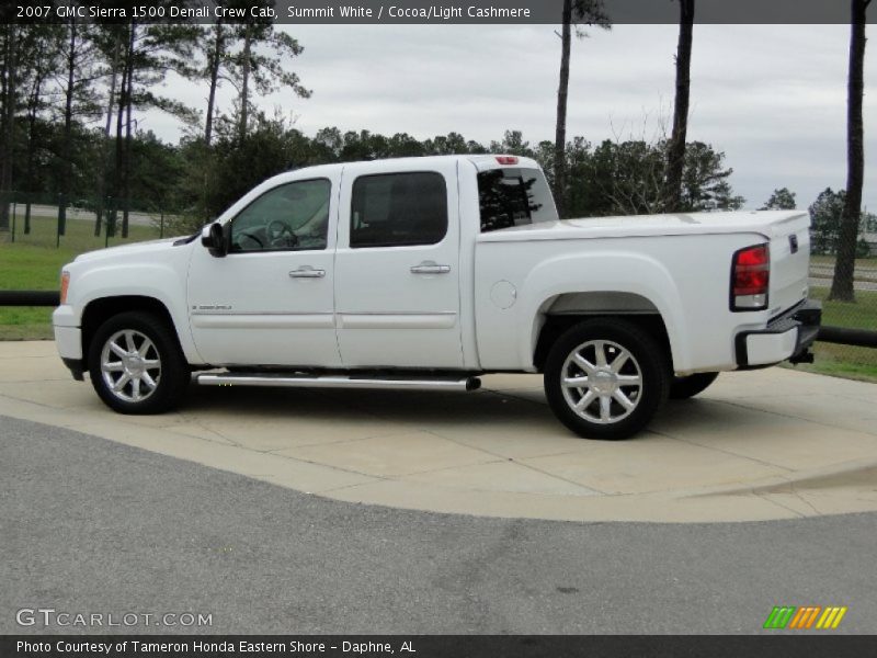 Summit White / Cocoa/Light Cashmere 2007 GMC Sierra 1500 Denali Crew Cab